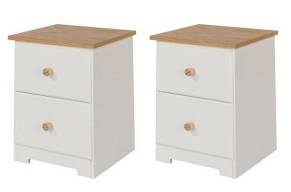 Aviemore Oak Top Warm White 2 x Small Bedsides (Pair)