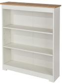 Aviemore Oak Top Low Wide Bookcase - Warm White