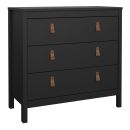Barcelona Chest 3 Drawers in Black