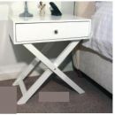 X Leg, 1 drawer petite bedside cabinet, white
