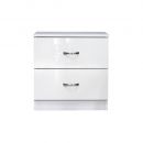 Chilton 2 Drawer White Gloss Bedside Cabinet Table