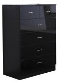 Chilton High Black Gloss 6 Drawer Chest of Drawers