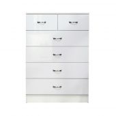 Chilton High White Gloss 6 Drawer Chest of Drawers