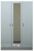 Chilton 3 Door Mirrored Grey Gloss Wardrobe