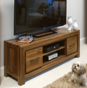 Mayan Walnut Low Widescreen Television Cabinet