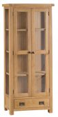 Compton Oak Display Cabinet with Glazed Doors and Sides