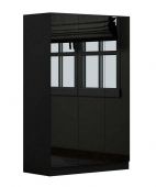 Stora Modern 3 Door Black Gloss Wardrobe