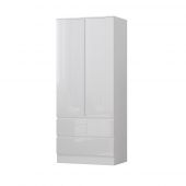 Stora Modern 2 Door 2 Drawer Combination Wardrobe  White Gloss