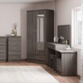 Nevada Black Wood Grain Bedroom Furniture