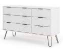 Augusta White 3+3 Drawer Wide Chest