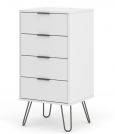 Augusta White 4 Drawer Narrow Chest