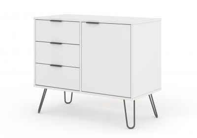 Augusta White Small Sideboard 1 Door 3 Drawers