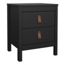 Barcelona Bedside Table 2 Drawers in Black