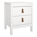 Barcelona Bedside Table 2 Drawers in White