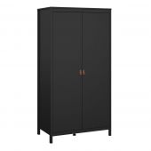 Barcelona Wardrobe with 2 Doors in Black