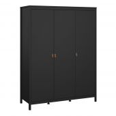 Barcelona Wardrobe with 3 Doors in Black