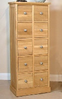 Mobel oak cd multi storage chest of drawers