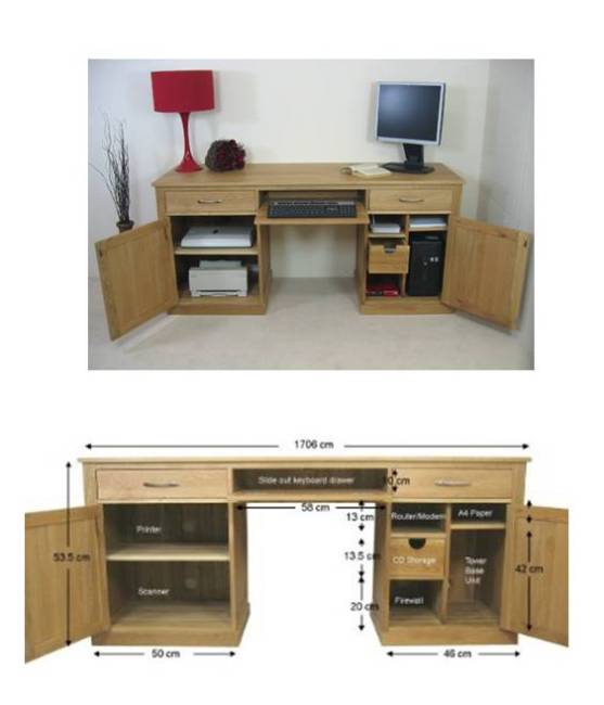 Mobel Oak hidden home office desk., Desks & Filing Cabinets