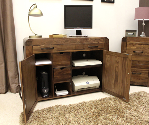 Shiro Walnut Hidden Home Office Desk Home Office Furniture