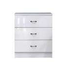 Chilton Modern White Gloss 3 Drawer Chest of Drawers