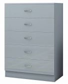 Chilton Modern High Grey Gloss 5 Drawer Chest