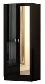 Chilton 2 Door Mirrored Black Gloss Wardrobe