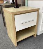 Seville High Gloss 1 Drawer Bedside - White - Ex-Display - Clearance