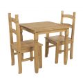 Corona Rectangular 75cm Square Dining Table with 2 x Design Chairs