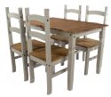 Corona Grey Rectangular 1.2m Dining Table with 4 x Design Chairs