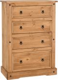 Corona Mexican 4 drawer tall chest