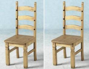 Two Corona Mexican dining chairs