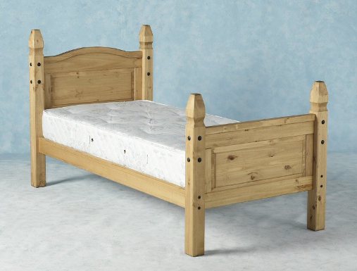 Corona Mexcian Single Bed with High Foot End