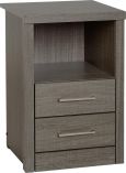 Lisbon 2 Drawer Open Bedside in Black Wood Grain