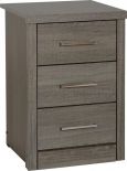 Lisbon 3 Drawer Bedside in Black Wood Grain