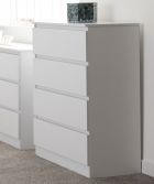 Malvern White 4 Drawer Chest