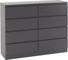 Malvern Grey 8 Drawer Wide Chest