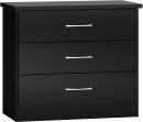 Nevada Black Gloss 3 Drawer Chest