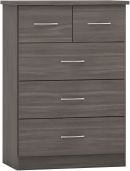 Nevada Black Wood Grain 3+2 Drawer Chest