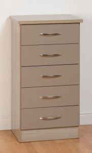 Nevada Oyster 5 Drawer Narrow Chest