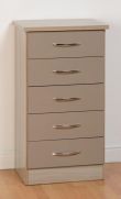 Nevada Oyster 5 Drawer Narrow Chest