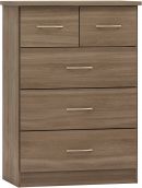 Nevada Rustic Oak 3+2 Drawer Chest