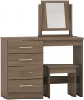 Nevada Rustic Oak Nevada 4 Drawer Dressing Table Set