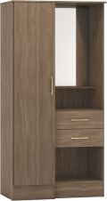 Nevada Rustic Oak Vanity 1 Door Wardrobe