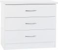 Nevada White 3 Drawer Chest