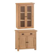Compton Oak Small Sideboard with Glazed Top