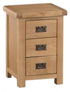 Compton Oak 3 Drawer Large Bedside Table (Clearance)
