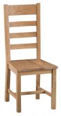 Compton Oak 2 x Ladder Back Chairs with Wooden Seats