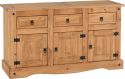 Corona Mexican 3 door 3 drawer sideboard