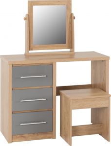 Seville High Gloss Dressing Table Set - Grey