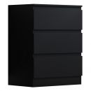 Stora Matt Black 3 Drawer Chest